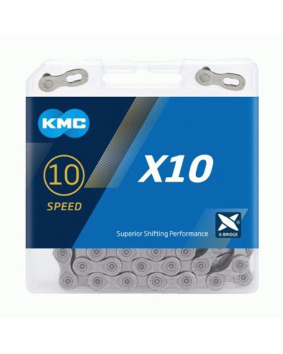 Ланцюг 10 KMC X10-1 1/2х11/128/114L  срібн/срібн 10швидкісна