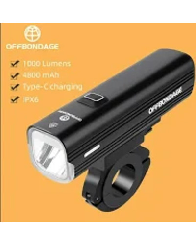 Велосипедна фара Offbondage 1000 Pro, 1000 люмен, 4800 мАг, Функція Power Bank, заряджання інших пристроїв