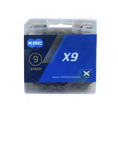Ланцюг KMC X9 Gray 1/2 X 11/128 114 ланок з замком в боксі