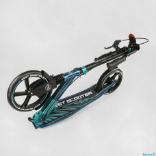 Самокат алюмінієвий "Best Scooter" 43685 колеса PU, ФАРА, затискач керма, d передніх коліс - 230мм, d задніх коліс 200мм, 1 амортизатор передній
