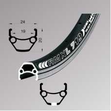 Обід Remerx DRAGON LINE RX 719, 26'', 559x19, 36 отв, AV, пістонований, чорний анодований, V-Br, CNC