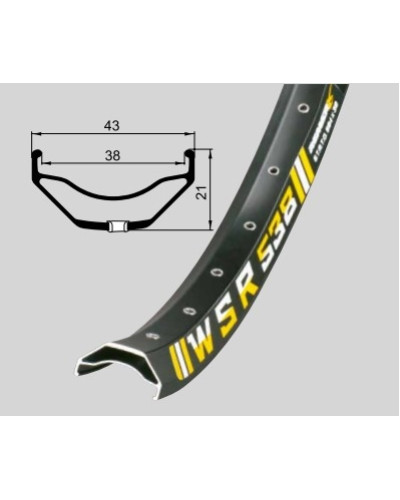 Обід Remerx WSR RX 2038, 27,5'', 584x38, 32 отв., AV, пістонований, чорний анодований, E-Bike
