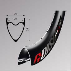 Обід Remerx G-DISC RX 5022, 28'', 622x22, 32 отв., FV, чорний анодований, E-Bike, безкамерний