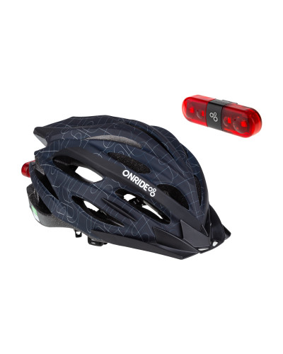 Шолом ONRIDE Grip чорний M (55-58 см) + Мигалка ONRIDE Row