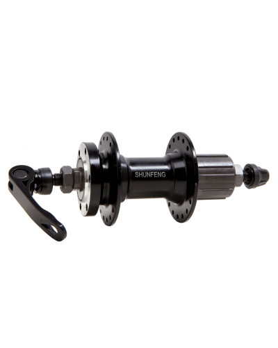 Втулка задня под кассету 7 Алюмiнiй 36H 14G з QR OLD -135mm чорний SHUNFENG SF-A262R SF-A262R