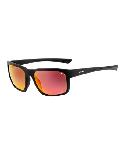 Окуляри Relax Peaks чорні матові, лінза smoke (Polarized TAC 1,1 mm), black red revo, кат. 3