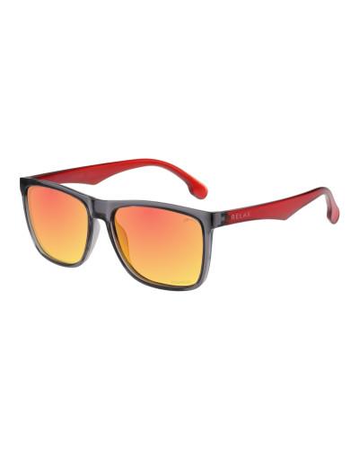 Окуляри Relax Alburry сірі глянцеві, лінза smoke (Polarized TAC 1,1 mm), black red revo, кат. 3
