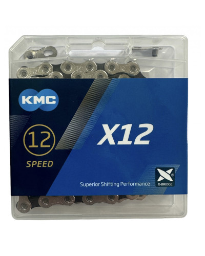 Ланцюг KMC X12 Silver/Black 1/2 X 11/128 126 ланок з замком в боксі