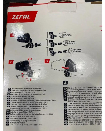 Дзеркало Zefal Dooback 2 (4770L) квадр. в кермо, ліве, чорне