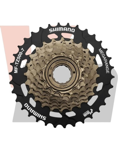 Тріскачка 7 швидк. SHIMANO MF-TZ500-7 Megarange 14-34Т коричневий