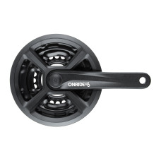 Комплект шатунів ONRIDE Trio 820P, під квадрат, 170 мм, 24-34-42Т, на 8/7/6 шв., чорний