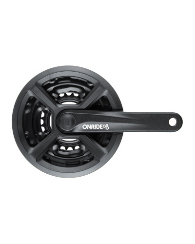 Комплект шатунів ONRIDE Trio 820P, під квадрат, 170 мм, 24-34-42Т, на 8/7/6 шв., чорний
