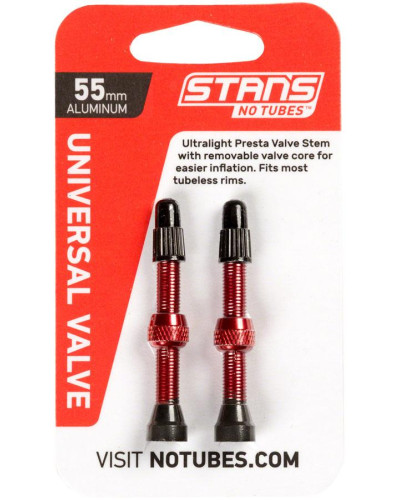 Безкамерний ніпель Stan's Notubes FV 55мм (2шт на блістері) червоні