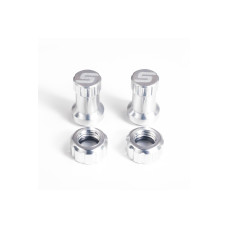 Набір Stan's Tubeless Valve Color Kit, ковпачок + гайка, сріблястий, пара