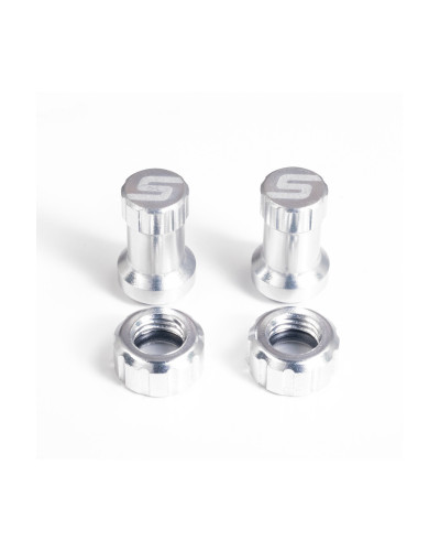 Набір Stan's Tubeless Valve Color Kit, ковпачок + гайка, сріблястий, пара