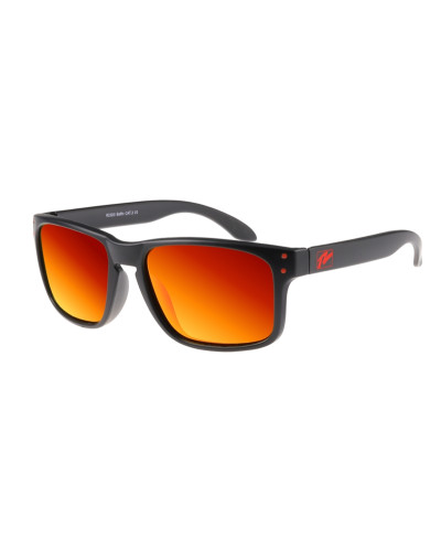 Окуляри Relax Baffin чорні матові, лінза smoke (Polarized TAC 1,1 mm), black red revo, кат. 3
