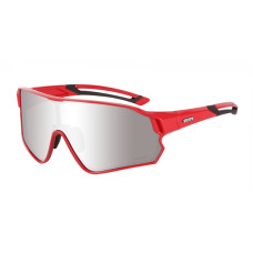 Окуляри Relax Artan червоні глянцеві, лінза smoke (Polarized TAC 1,1 mm), silver mirror, кат. 3