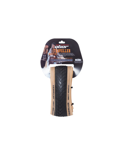 Покришка складна 700x45C OBOR Traveller (W3116) SkinWall (з беж. боковиною) Foldable, 60 TPI