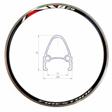Обід 26" AL 32H 14G двост. з проточкою HLQC-04 під Vbr чорн.