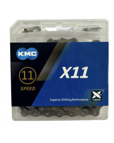 Ланцюг KMC X11 Gray 1/2 X 11/128 114 ланок з замком в боксі