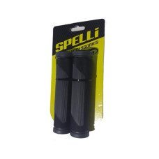 Гріпси SPELLI SBG-692, двокольорові Чорні з Сірим ,прямі, двофактурні :  в крапинку зі смужками ,круглі, довж 125 мм, комплект 2 шт., в упаковці