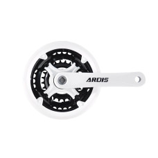 Шатун АЛ MTB 42/34/24Т, 170мм білий