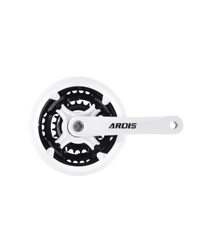Шатун АЛ MTB 42/34/24Т, 170мм білий