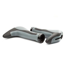 Гріпси ONRIDE HornGrip50, ергономічні з ріжками, два замки, 140 мм, чорний/сірий
