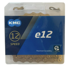 Ланцюг 12 KMC e12 Ti-N Gold 1/2 X 11/128 130 ланок з замком в боксі