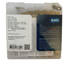 Ланцюг 12 KMC e12 Ti-N Gold 1/2 X 11/128 130 ланок з замком в боксі