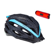 Шолом ONRIDE Grip чорний/синій M (55-58 см) + Мигалка ONRIDE View 270°