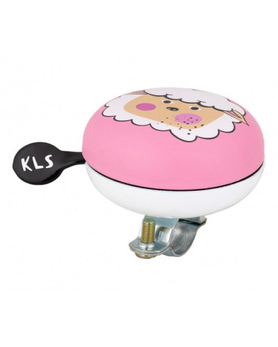 Дзвоник дитячий на кермо KLS Bell Kiddie Баранчик, діаметр кріплення 22 - 25 мм, біло-рожевий