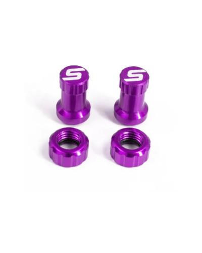 Набір Stan's Tubeless Valve Color Kit, ковпачок + гайка, фіолетовий, пара