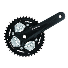 Шатуни SunRace FCM600 3 під квадрат, 170 мм, 42-32-22T, на 8/7шв., з захистом, чорний