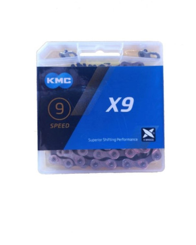 Ланцюг KMC X9 1/2х11/128х116L срібн/срібн, 9шв