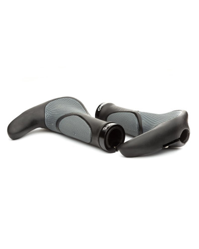 Ручки руля гріпси ONRIDE HornGrip30, ергономічні, з ріжками, з замками, чорні/сірі
