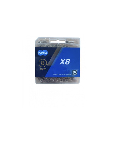 Ланцюг 8 KMC X8 Silver/Gray 114 ланок з замком в боксі