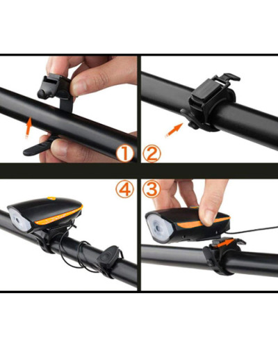 Ліхтар передній PU41 300LM,CREE XPG, акум.1200mAh, з сигналом,  USB