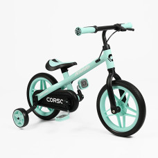 Велосипед-велобіг 2в1 Corso 74492  колеса 12``, рама алюмінієва, ручне заднє гальмо, знімні педалі, в коробці