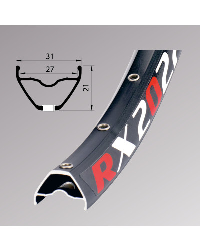 Обід Remerx ENDURO RX 2027, 27,5, 584x27, 32 отв, FV, пістонований, чорний анод., E-Bike, безкам.
