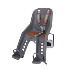 Дитяче крісло переднє POLISPORT Bubbly Mini Plus FF на підсідельну трубу, 9-15 кг, сіре