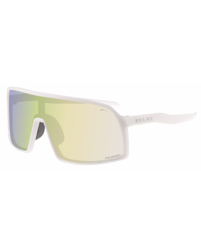 Окуляри Relax Prati білі глянцеві, лінза brown (Polarized TAC), amber platinum, кат. 3