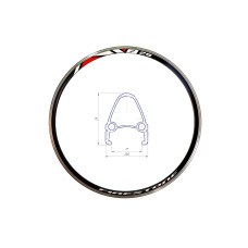 Обід 24" AL 36H 14G двост. з проточкою RACE HLQC-04 під Vbr чорн.