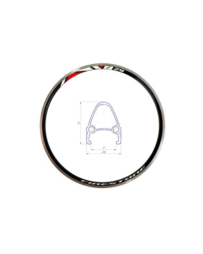 Обід 24" AL 36H 14G двост. з проточкою RACE HLQC-04 під Vbr чорн.