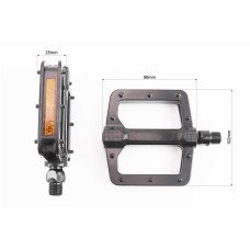 Педалі MTB широкі 9/16" (110x102x22mm) алюмінієві, чорні NWL-303