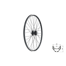 Колесо переднє KLS Draft Dynamo V-brake, 24" чорний