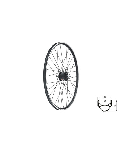 Колесо переднє KLS Draft Dynamo V-brake, 24" чорний
