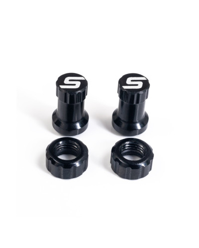 Набір Stan's Tubeless Valve Color Kit, ковпачок + гайка, чорний, пара
