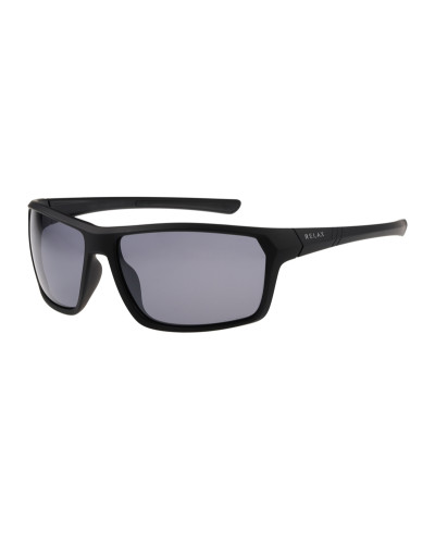 Окуляри Relax Gifu чорні матові, лінза smoke (Polarized TAC 1,1 mm), flash mirror, кат. 3