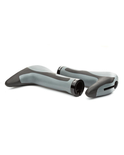 Гріпси ONRIDE HornGrip50, ергономічні з ріжками, два замки, 140 мм, чорний/сірий
